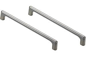 Dreneco 2pcs Chrome Brossé Poignées de Placard Barres, Poignee de Meuble Cuisine, Poignées Carrée en Alliage de Zinc, Entraxe de Trous 160mm