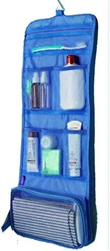 Hanging Toiletry Bag-Portable Travel Organizer Cosmetic Make up Bag case for Women Men Shaving Kit with Hanging Hook for vacation (blue)