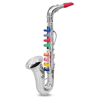Bontempi SX 4331.2 Saxophone 8 clefs/notes de couleur • L. 415 mm
