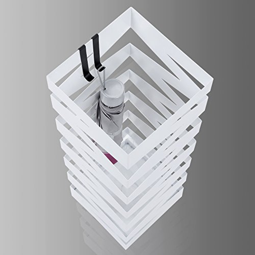 Songmics Schirmständer Regenschirmständer Wasserauffangschale und Haken werden verschenkt 49 cm weiß LUC16W - 6