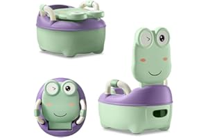 YUENFONG Kinder Töpfchen Baby Toilettentrainer, Toilettensitz Abnehmbarer mit Armlehne, Anti-Rutsch-Füße Kindertoilette, für 3~6 Jahre alt Kinder(Grün)