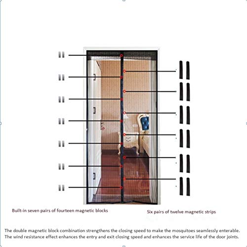 Preisvergleich Produktbild LNLW Verstärkte Magnetschutztüren für Wohnungen, Büros, Wohnmobile, Haustiertüren,39.3inch*79.1inch