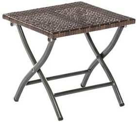 Basil Foldable Outdoor Garden Dining Table (Powder-coated steel frame, Color: Grey/Brown)