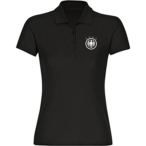 Poloshirt Deutschland Retro Shirt Damen schwarz Gr. S – 2XL Germany, Größe:XXL