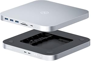 Hagibis Hub USB-C con doppio alloggiamento per disco rigido, docking station di tipo C per Mac Mini M2, Mac Studio M1 Max Ultra con SATA da 2,5", M.2 NVMe NGFF, USB 3.1 Gen2, USB-C, SD/TF, 2 USB 3.0