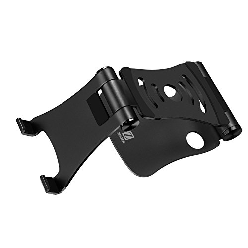 Faltbar Tablet Ständer ZEIGER Multi-Winkel einstellbar Handy Halter für 4-13″ Tablet iPad Air Pro mini,iPhone,macbook,kindle Samsung Tab mini Aluminium Reise Tablet Ständer Tischplattenhalter Tisch Halterung Silber Schwarz (Schwarz) - 4