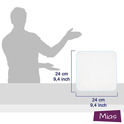 Mias 10 Baby Waschlappen aus Molton Flanell, weiß - 3