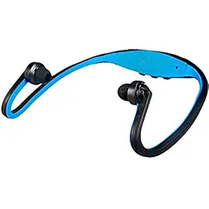 House Of Sensation Sports Bluetooth Headphones - Micro Sd Card Slot and FM Radio - (Blue & Black) Pack of 1 (Black)