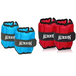 AURION Wrist Weights 1 Kg x 2 Total 2 kg Home Gym Weight Bands Perfect for Fitness and Wrist/Ankle Weights Home Gym Weight Bands Combo
