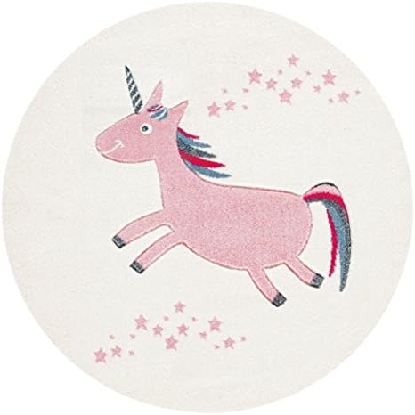 Children`s Rug Happy Rugs UNICORN pink 133cm round