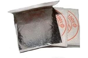 SIM GOLD LEAF 100% Blattsilber Essbar, 40mm x 40mm, 20 Stück