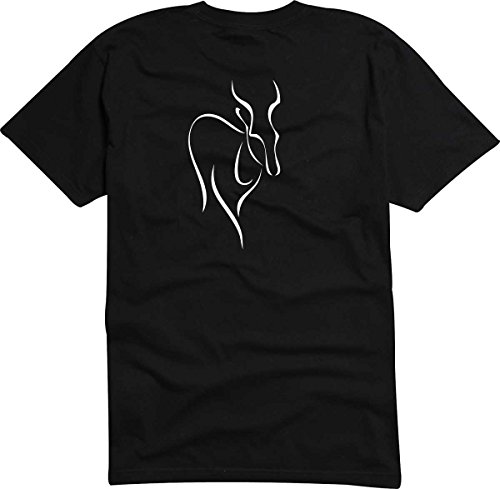 T-Shirt D241 T-Shirt Herren schwarz mit farbigem Brustaufdruck - Tribal afrikanisches Rind Mehrfarbig