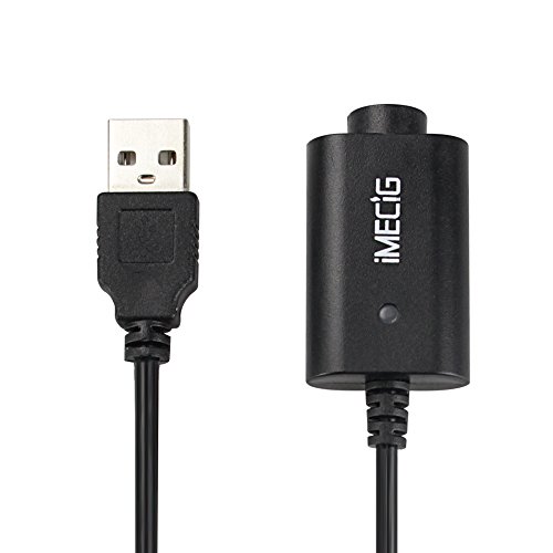 IMECIG® 800mAh Cigarrillo Electrónico 5V USB Cable de Cargar Cargador para EGO, EVOD E-Cigarrillo Vaping Kits y 510 Atomizadores de Rosca E-Cig Vape Pen de Batería Recargable Sin Nicotina - Negro