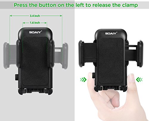 SOAIY Nuova Versione Flex-Porta Cellulare Car Mount Charger da Auto Cigno Accendisigari Supporto Dual USB, 3.1A Caricatore, LED display Tensione Corrente con Rivelatore per iPhone X 8 7 7 Plus