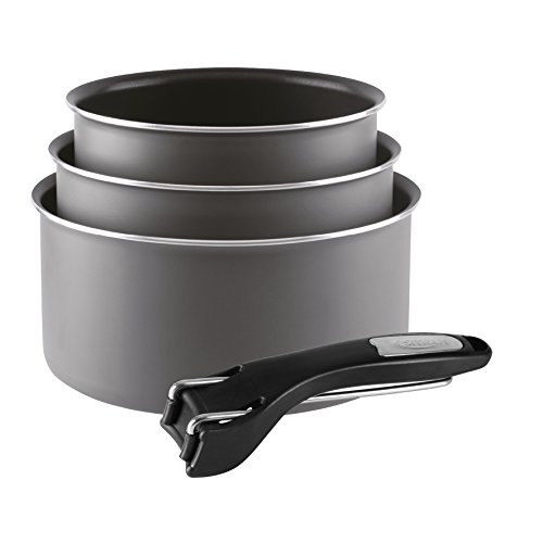 Sitram 710876 Lot de 3 Casseroles Sitramulti Rondes coloris Taupe en Aluminium Anti Adhésif avec Poignée Pince 16/18/20 cm