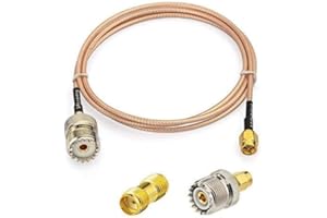 Superbat Cable Coaxial 50ohm Cable de Extensión Cable SMA Macho a UHF Hembra Cable RG316 de Baja Pérdida 1m con Conector SMA SO239 para Dongle USB Radio WiFi Escáner de Radio etc.