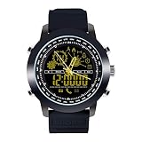Muzhili3 DX18 Hintergrundbeleuchtung Wasserdichte Runde Analoge Pedometer Bluetooth Smart Watch Armband Black