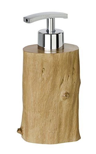WENKO 21040100 Seifenspender Forest – Holzoptik, Kunststoff – Polyresin, 8.3 x 16.5 x 6.3 cm, Braun - 2