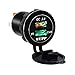 Produktbild HLH-Motorcycle Accessories Dual USB Car Charger QC3.0 Schnellladegerät 30 Watt Aluminiumlegierung wasserdicht USB Port Ladegerät für Telefon GPS Sinnvoll (Color : Black, Style : Green Light)