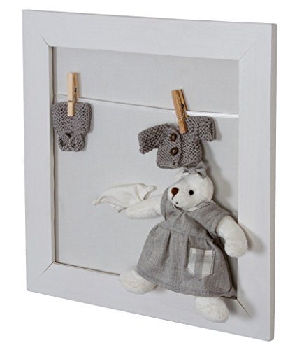 Plush Raised Pictures For Baby/ Nursery (Grey Bear On Washing Line)