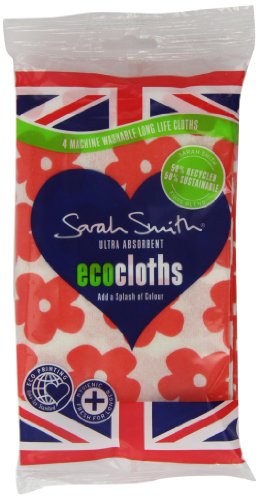 Sarah Smith Ultra Absorbent Eco Cloths - Pack of 4(Color/Design May Vary)