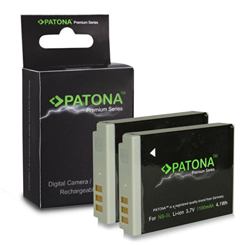 2x Premium Batterie NB-5L pour Canon Digital Ixus 90 IS   800 IS   850 IS   860 IS   870 IS   900 Ti   950 IS   960 IS   970 IS   980 IS   990 IS - PowerShot S100   S110   SD770 IS   SD790 IS
