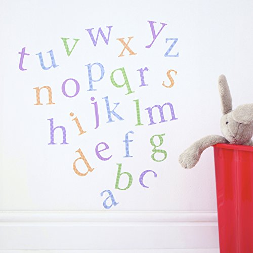 Childrens Alphabet Wall Stickers, 26 stickers a-z, Harlequin Pastels