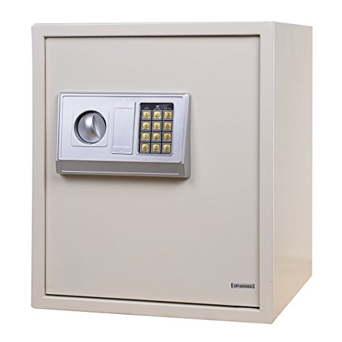 FDS Digital Electronic Safe Box Money Cash Security Safe Cabinet Shop Home Office (White)