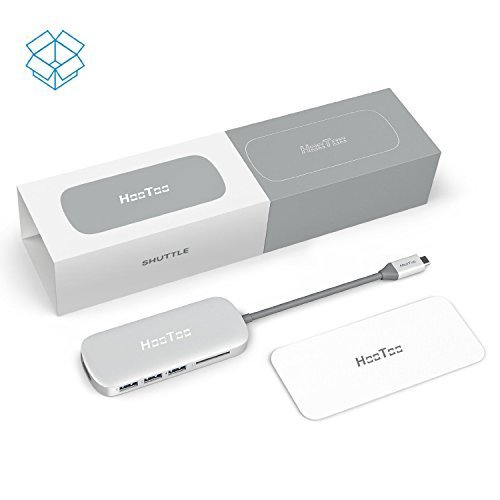 HooToo USB-C Hub Type-C Hub mit drei USB 3.1 Gen 1 Anschlüssen, HDMI, SD-Kartenleser (Stromversorgung für type-c Aufladung, Plug und Play, Aluminiumlegierung) für 2016 Macbook und Chromebook Pixel, Silber - 8