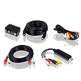 CSL- Boîtier d'acquisition Audio Vidéo USB 2.0 y Compris kit d'Accessoires - Compatible avec Windows 10 -Adaptateur vidéo VHS pour numérisation et Traitement