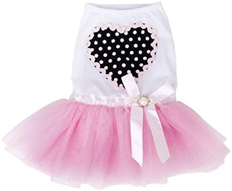 Kingken Lovely Pink Pet Puppy Teddy Dog Princess Dress Lace Skirt (M)
