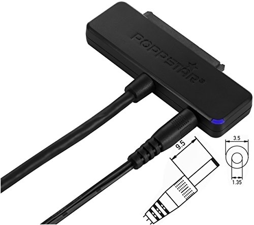 Poppstar USB 3.1 Gen 1 Typ A Festplattenadapter (SSD, HDD, 2,5 u. 3,5 Zoll), bis zu 5 Gb/s, UASP Support, ASMedia ASM1153E Chipsatz, ohne Netzteil, 1m Kabellänge - 4