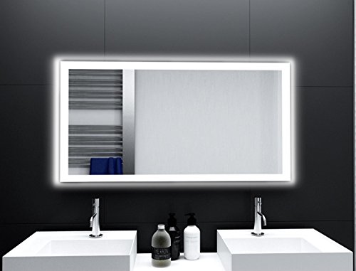 Badspiegel Designo MA4110 mit A++ LED Beleuchtung – (B) 70 cm x (H) 90 cm – Made in Germany – TIEFPREISGARANTIE Design 2017 Badezimmerspiegel Wandspiegel AKTIONSPREIS Lichtspiegel rundherum beleuchtet Bad Licht Spiegel - 3