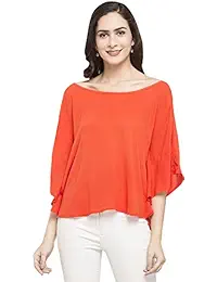 Globus Solid Boat Neck Top - S18CWT162-CORAL