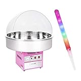 Royal Catering Kit Machine Barbe À Papa RCZK-1200XL SET1 (1200 W, Cuve 72 cm, 50 Bâtons, Coupole, 150 Piles, Acier/Inox/Plastique)