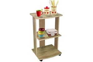 ANTONA SRL Carrello Porta TV con ruote piroettanti Rovere Nordico cento usi e freno facile, cucina, stanzetta arredo casa