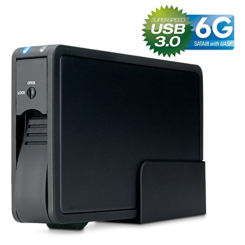FANTEC ER-35U3-6G Externes Festplattengehäuse (für den Einbau einer 8,89 cm (3,5 Zoll) SATA Festplatte, unterstützt SATA III 6G Festplatten und UASP, USB 3.0 SUPERSPEED, trägerlos, schraubenlos Festplatten wechseln, 30 mm Lüfter für exzellente Wärmeableitung, Aluminium Gehäuse) schwarz - 3