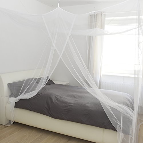 FREILUFTRAUM – Großes Moskitonetz für Doppelbetten 200x220x200cm – Hochwertiger Mückenschutz im Schlafzimmer oder Garten, inkl. gratis Tragebeutel und Montageset - 3