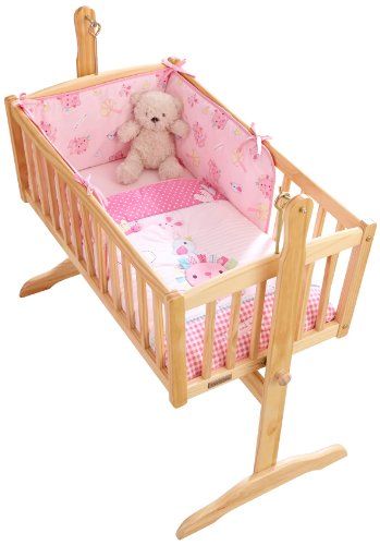 Clair de Lune Lottie and Squeek Rocking Crib/ Cradle Quilt and Bumper Set