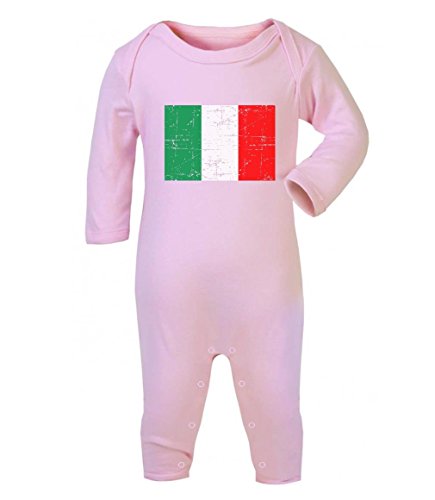 Italy Flag Italien Flagge Fan Motiv EM Olympiade Baby Strampler Strampelanzug 6M Rosa