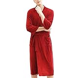 Este clásico albornoz suave presenta absorción de humedad y es ideal para un spa o sauna, piscina y hotel, ligero y duradero, con un cinturón y bolsillos laterales para artículos pequeños