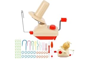 JABNOW Kugelwickler 56 Stück Garn Ball Wickler, Wollwickelmaschinen Garnknäuelwickler mit Schere, Handbetriebene Garnwickler mit 54 Maschenstricknadeln