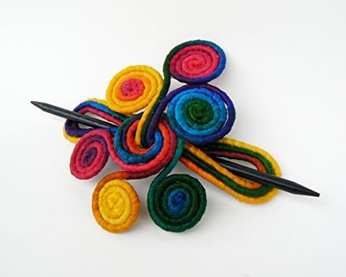 Stick barrette Rainbow Fascinator Brooch shawl pin Fork slide clamps clip Colorful