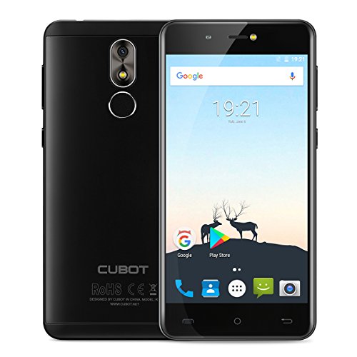 Cubot R9 Smartphone, 5.0 Pollici HD IPS Display Android 7.0 3G Telefono Cellulare, MT6580,Quad-Core, 1.3GHz , 2GB RAM + 16GB ROM, 13.0MP Doppia Telecamera Posteriore / 5.0MP, Dual Sim WiFi GPS Bluetooth Fingerprint Scanner Cellulare - Nero