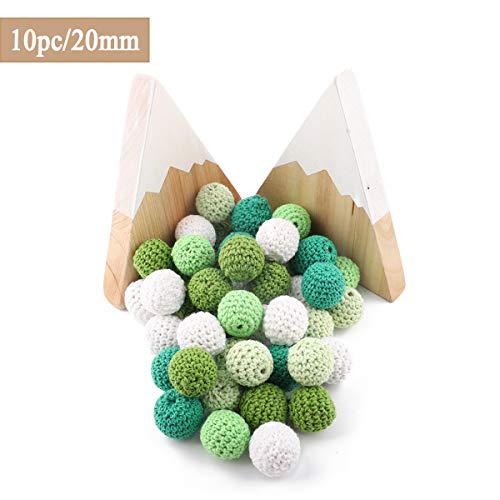 Promise Babe Perles en Bois Rond Perles au Crochet Mélanger Couleur 20mm 10PC DIY Jouet de Dentition Jouets Dentition en Bois Accessoires de Bijoux Infirmiers