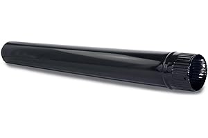 CAEXVEN Tubo Chimenea 120mm Vitrificado Negro Brillo 1m Conducto para Estufas Leña Esmaltado Alta Temperatura Calidad Profesional Extracción de Humos Barbacoas