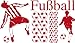 Produktbild Graz Design 770078_100x57_031 Wandtattoo Set Kinderzimmer Fußball Bälle mit Fußballspieler Jungs 100x57cm Rot