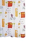 Ridder 479600-350 Duschvorhang Textil 180 x 200 cm, fiori inklusiv Ringe