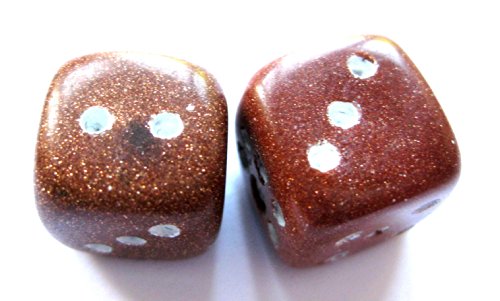 Preisvergleich Produktbild 2er Set Gravur Würfel 15 mm Goldfluss