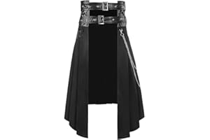 Baymate Women's Vintage Skirt Half Body Dress Gothic Steampunk Skirt with Ruffles Elastic Waist with Drawstring Clothing Stage Performances for Carnival
